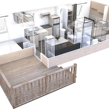 キャンプ場 Mobil Avec Terrasse Pour 6 Personnes - Api-1-52-389 ブルティニョール・シュル・メール